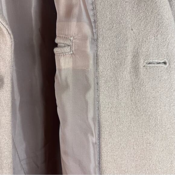 London Fog Men's Wool Pea Coat Overcoat Long Preppy Academia Tan Beige Camel 44S - Picture 6 of 10